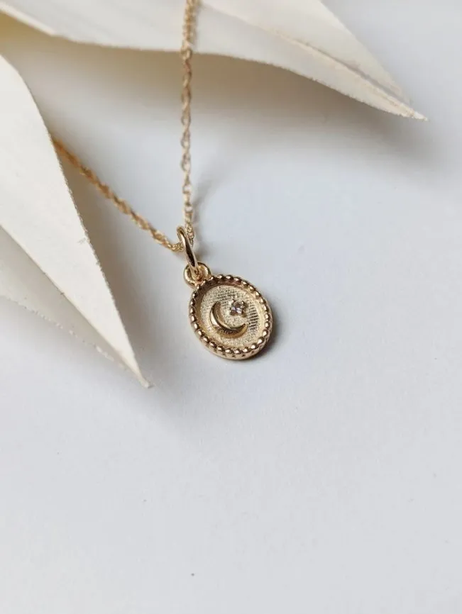 Little Gold La Luna Necklace