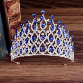 Luxury Waves of Glitter Royal Tiara-Crown for Bride or Quinceanera - Prom - Pageant