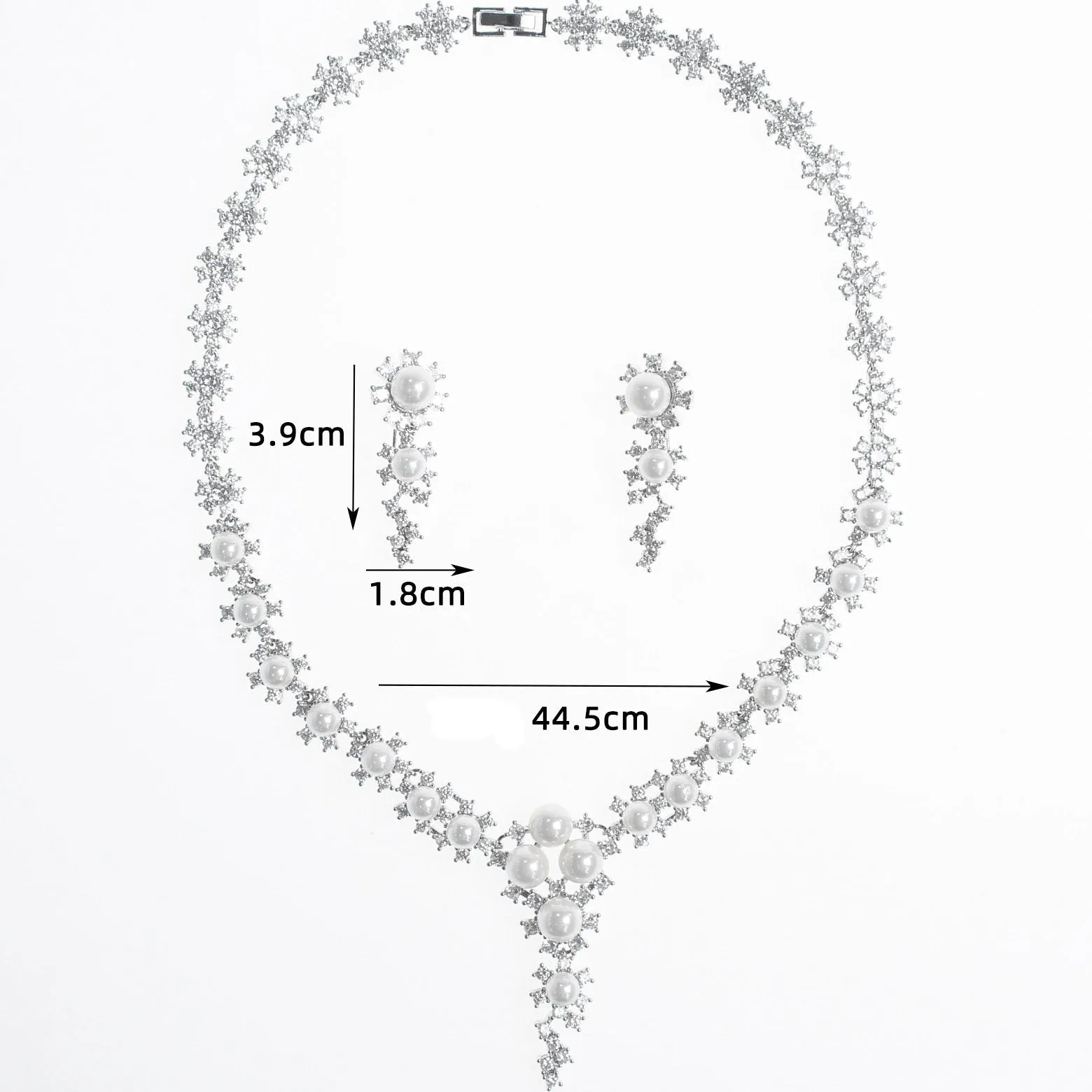 Luxy Moon Pearl Cubic Zirconia Wedding Jewelry Sets Necklaces For Girls