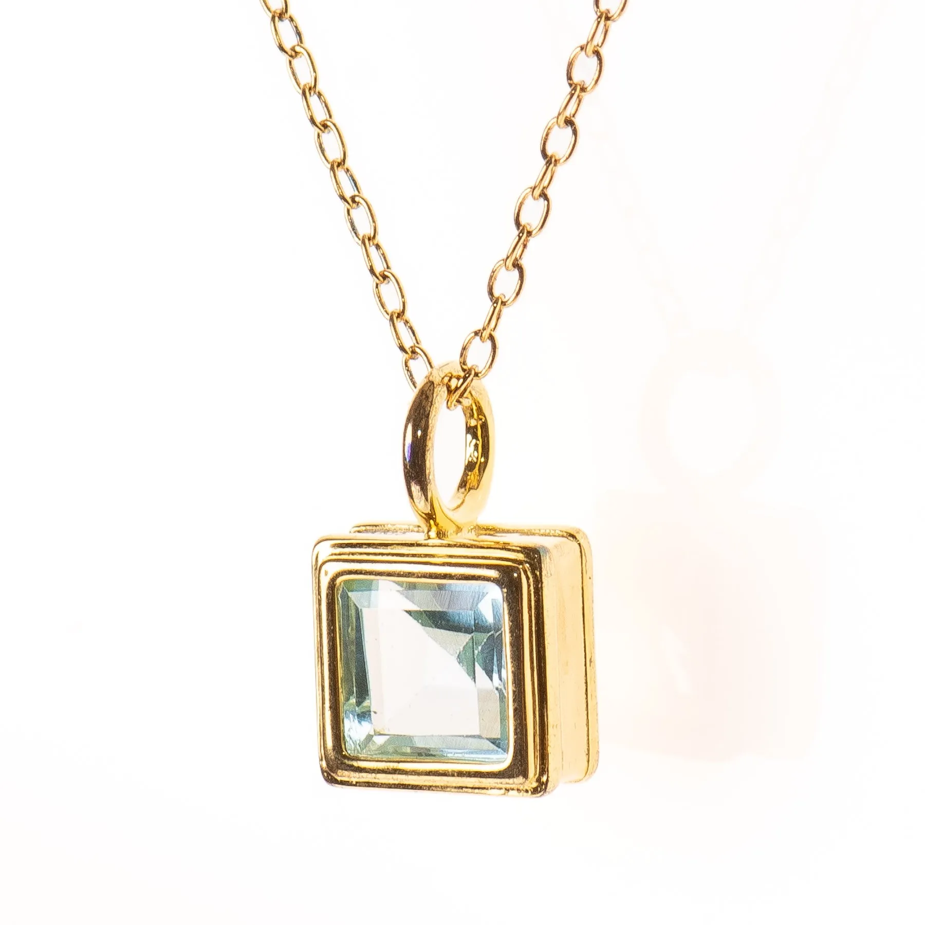 Minimalist Topaz Charm Necklace