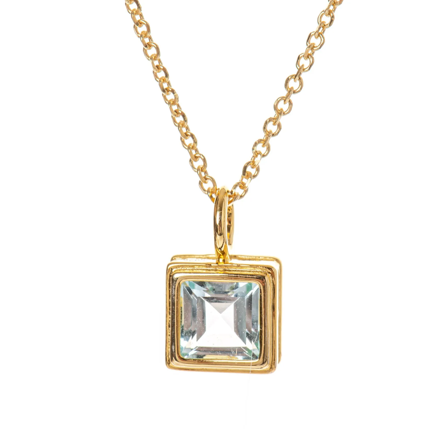 Minimalist Topaz Charm Necklace