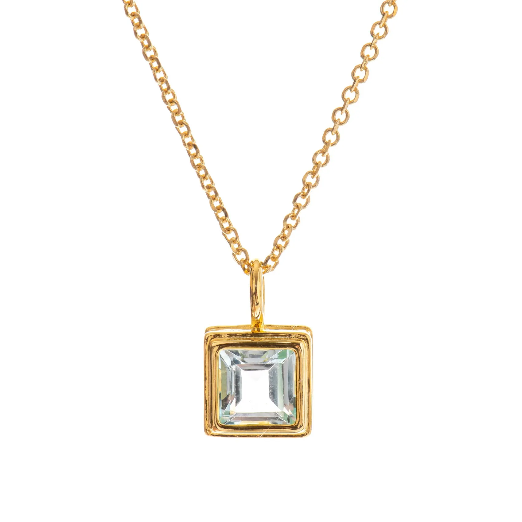 Minimalist Topaz Charm Necklace