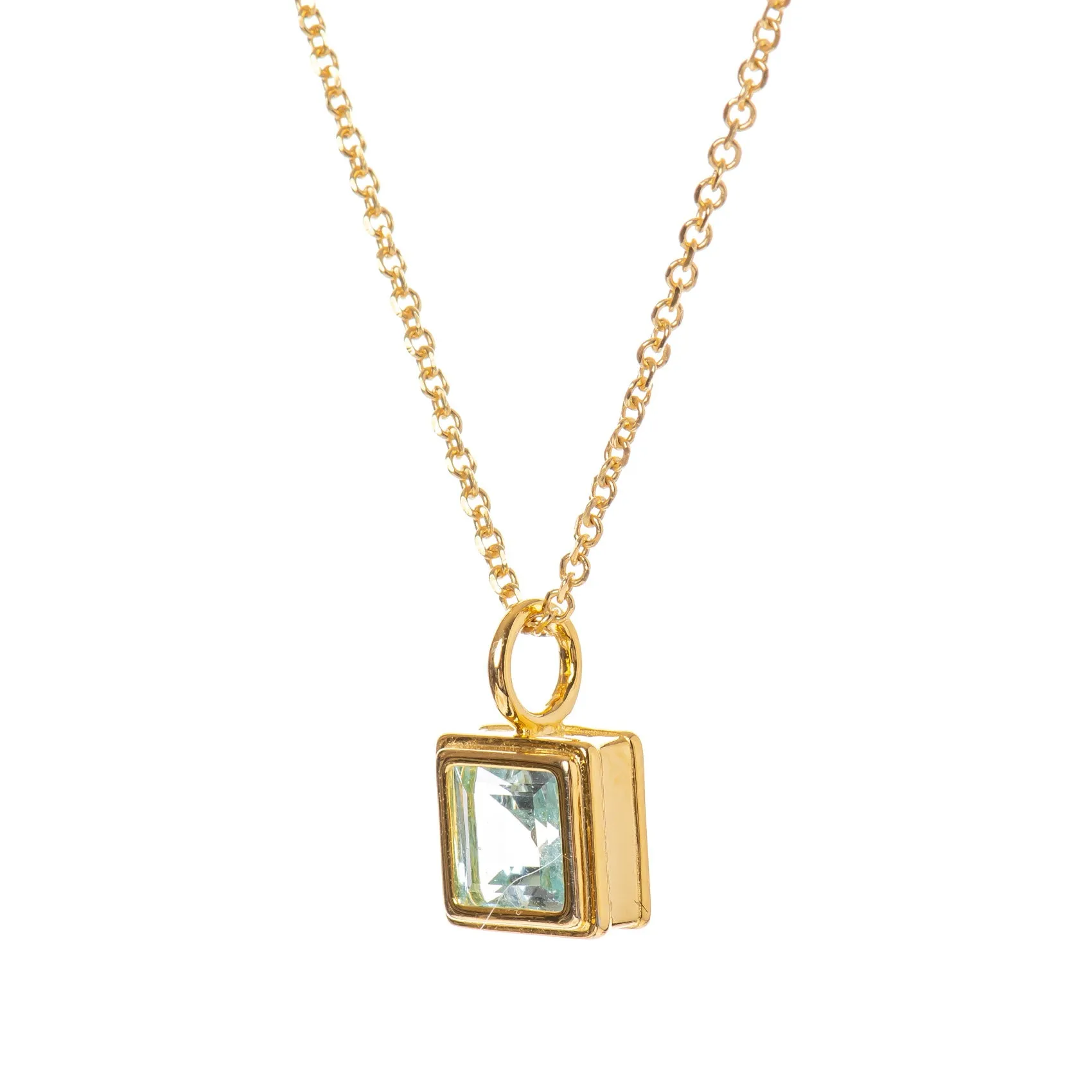 Minimalist Topaz Charm Necklace