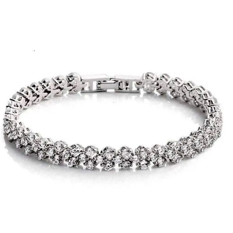 Mosaic 90 Swiss Cz Diamonds Tennis Bracelet In Three Colors for Woman