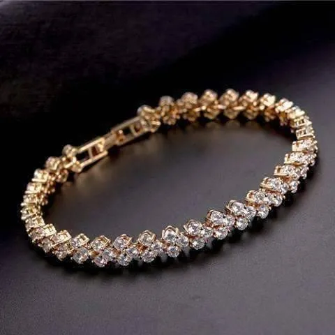 Mosaic 90 Swiss Cz Diamonds Tennis Bracelet In Three Colors for Woman