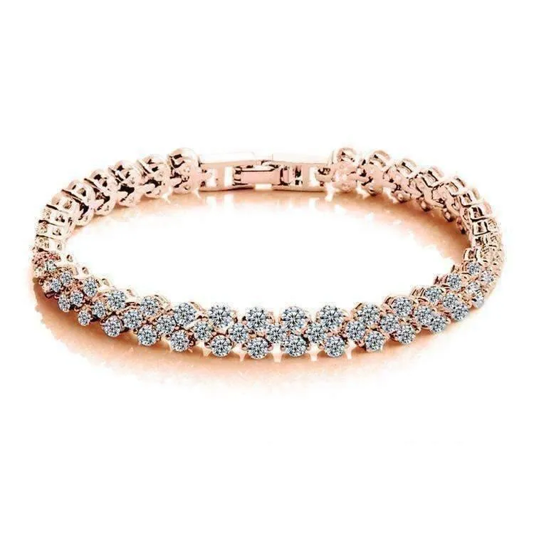 Mosaic 90 Swiss Cz Diamonds Tennis Bracelet In Three Colors for Woman