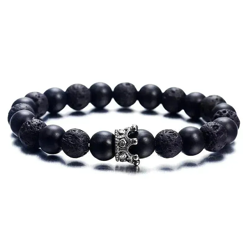 Newst 7 Chakra Bracelet Men Black Lava Healing Balance Beads Reiki Buddha Prayer Natural Stone Yoga Bracelet For Women