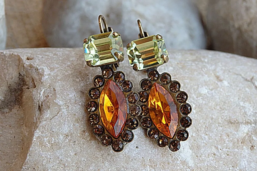 Orange Halo Earrings