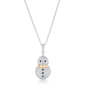 Orania Two-Tone Snowman Holiday CZ Pendant