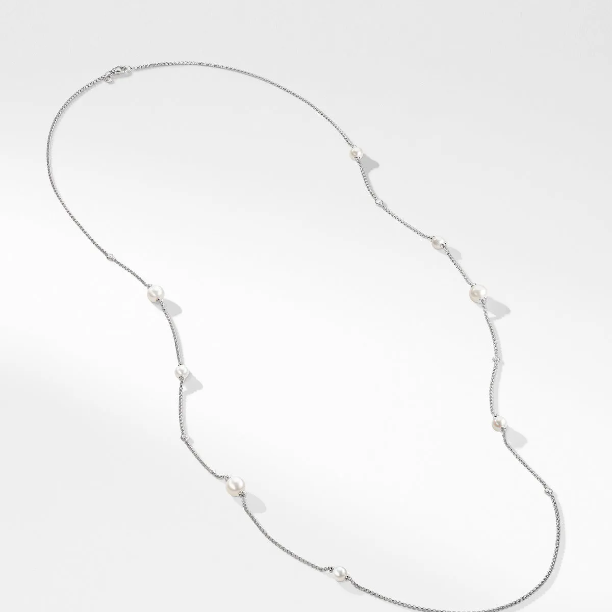 Pearl Cluster Chain Necklace with Diamonds