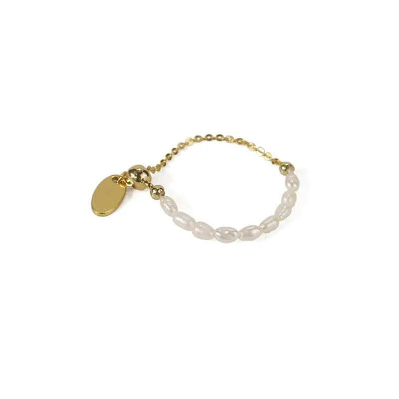 Pearl Rings Stretch Adjustable Soft Chain Women's End Ring