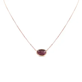 Pink Tourmaline Integral Pendant on Necklace