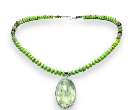 Prehnite green Gemstone Necklace