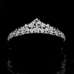 Pretty Flower Leaves Tiara for Wedding ,Crystal Tiaras for Bride CH10178