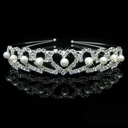 Princess Wedding Bridal Flower Girl Tiara-Crown-Headband Crystal Rhinestone Jewelry Hair Accessories