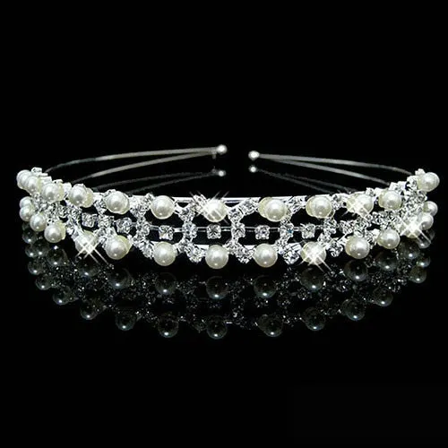 Princess Wedding Bridal Flower Girl Tiara-Crown-Headband Crystal Rhinestone Jewelry Hair Accessories