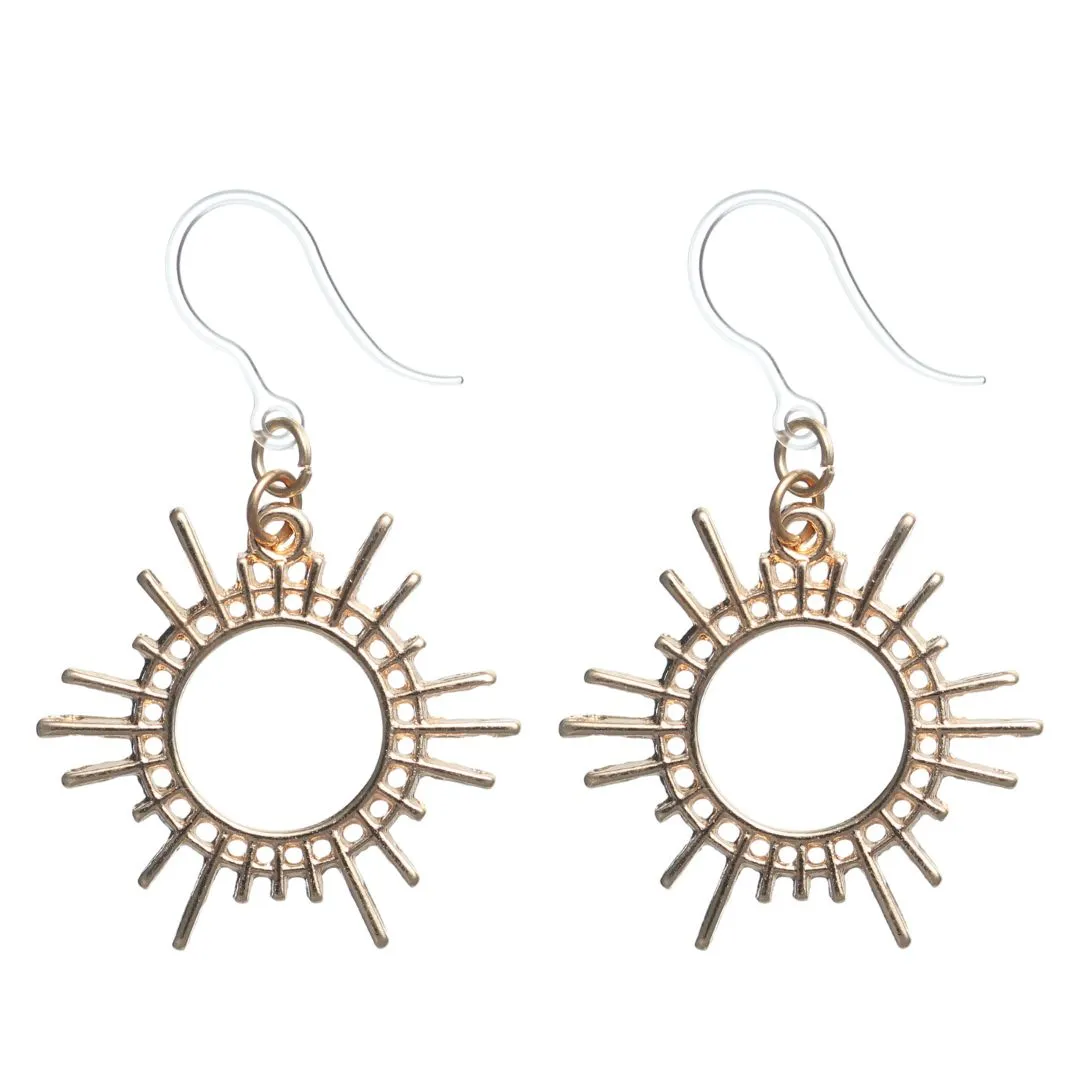 Punk Sun Dangles Hypoallergenic Earrings for Sensitive Ears Made with Plastic Posts