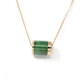 RealJade® "Good Luck Circle" 18k Rose Gold & Genuine Jadeite Jade Diamonds Pendant Necklace - Jade Jewelry