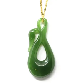 RealJade® "LOVE Swan" Necklace – Represents Harmonious Relationships, Natural Nephrite Jade Swan Necklace