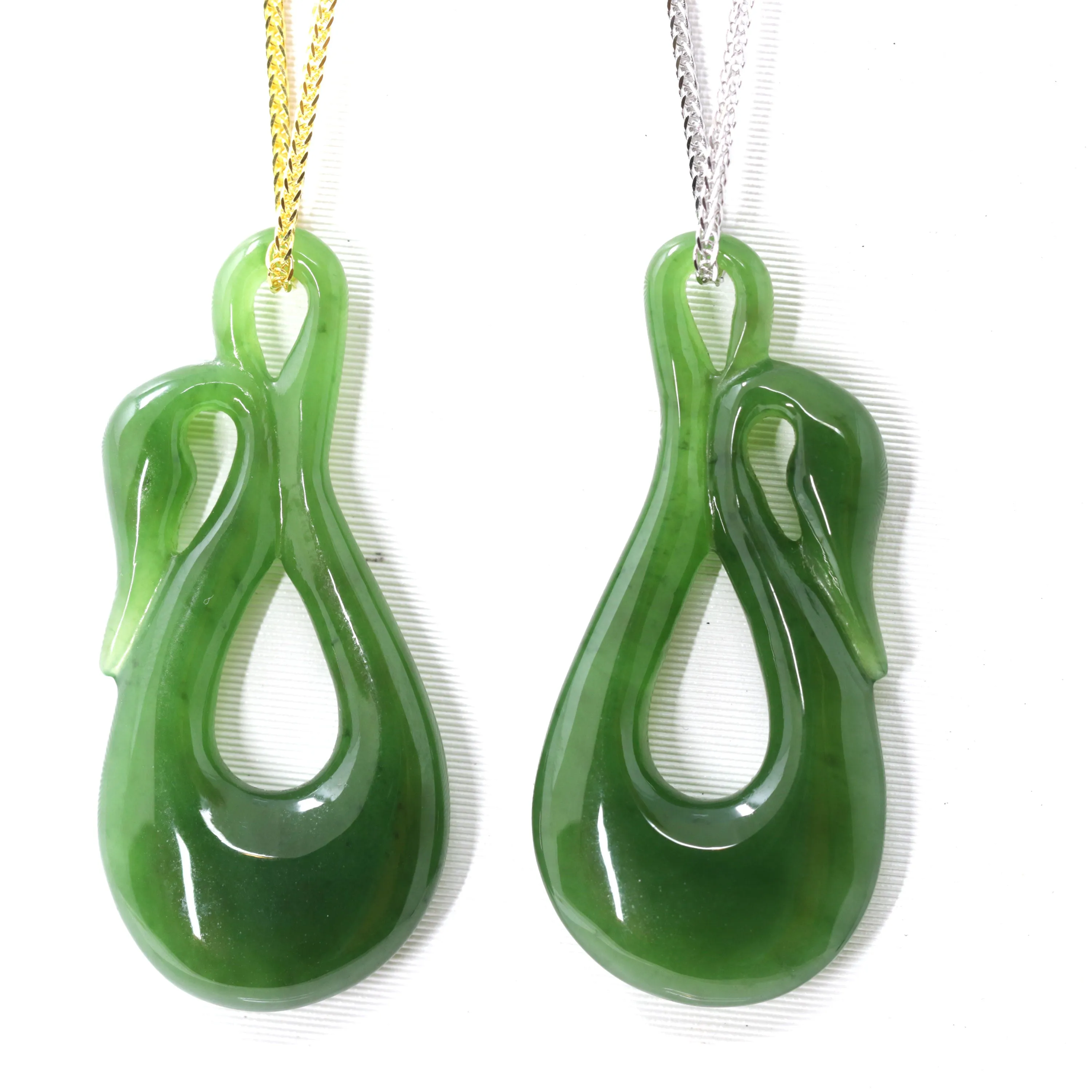 RealJade® "LOVE Swan" Necklace – Represents Harmonious Relationships, Natural Nephrite Jade Swan Necklace