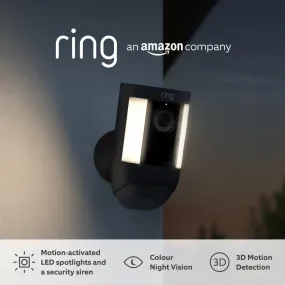 Ring Spotlight Cam Pro Battery Advanced Outdoor Security Camera with 1080p HDR Video