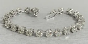 Round Diamond Tennis Bracelet (15.95 ct Diamonds) in Platinum