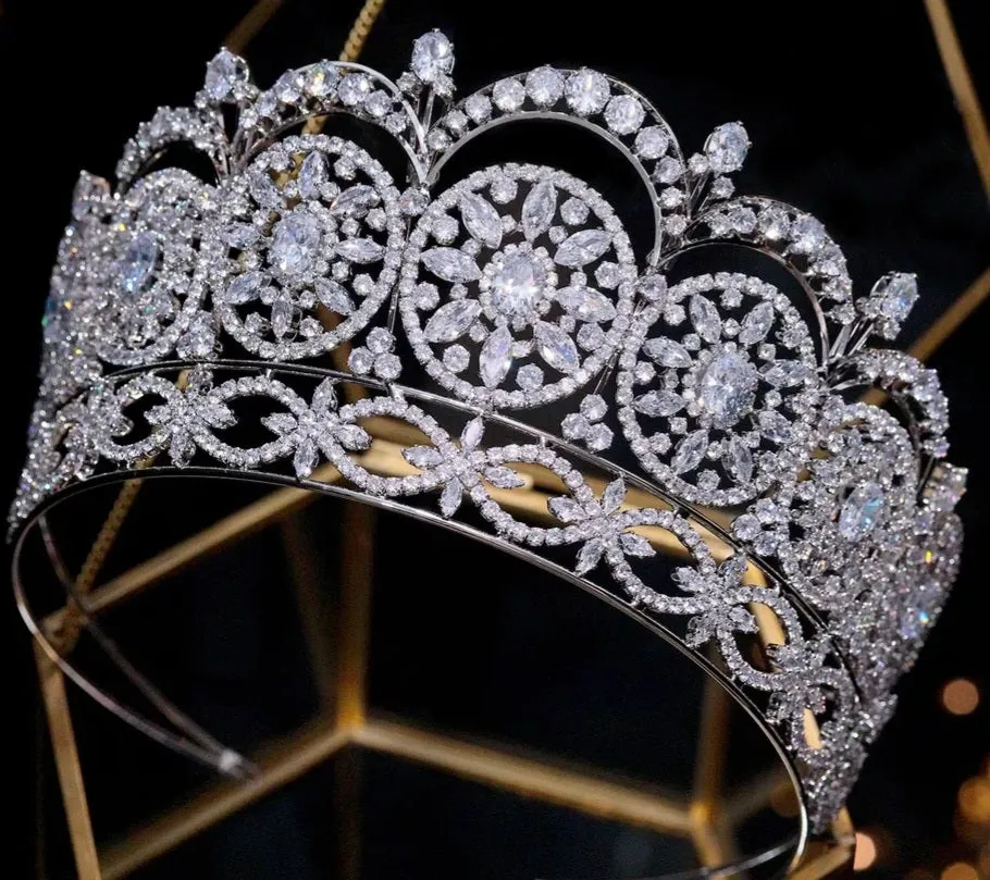 Royal bridal pageant tiara and earring set at Bling Brides Bouquet Online Bridal Store