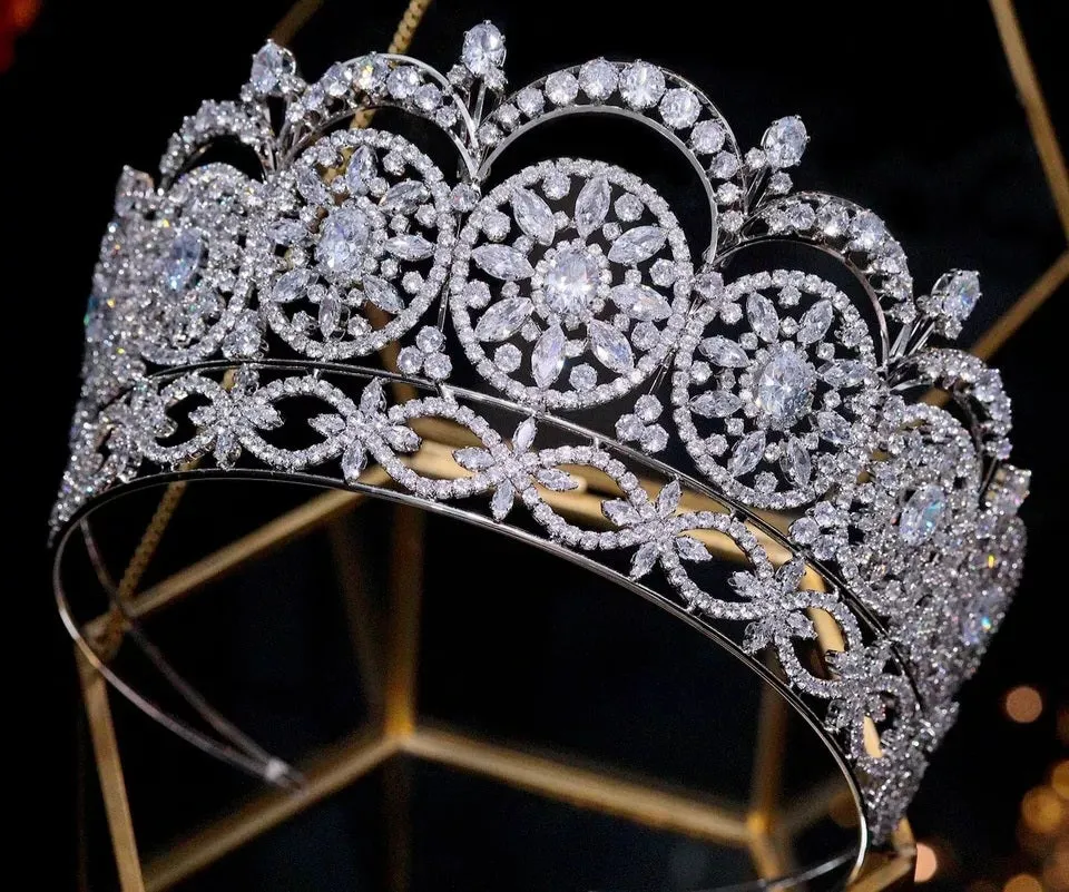 Royal bridal pageant tiara and earring set at Bling Brides Bouquet Online Bridal Store