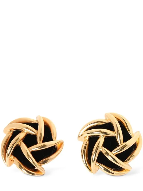 Saint Laurent   Vintage Spiral brass earrings 