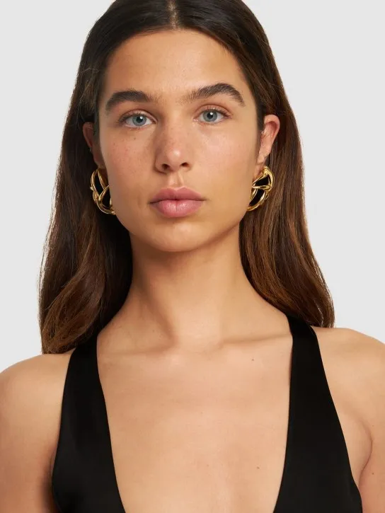 Saint Laurent   Vintage Spiral brass earrings 