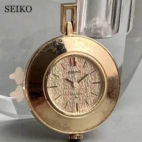 Seiko Pocket Watch Pendant Watch Antique Vintage Pocket Watch Gold Ladies