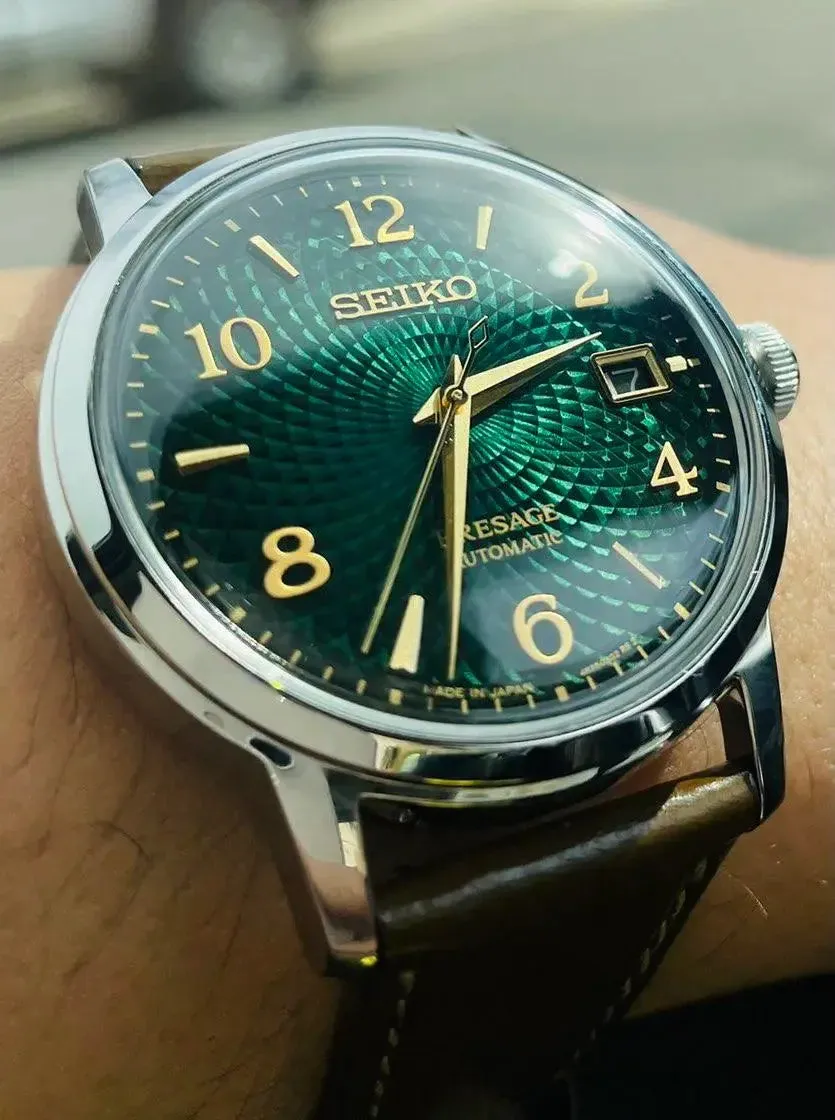 Seiko Presage Cocktail Time 38.5 mm Green Dial Men's Watch (SRPE45)