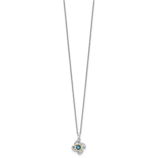 Shey Couture Sterling Silver with 14K Accent London and Swiss Blue and Topaz Necklace