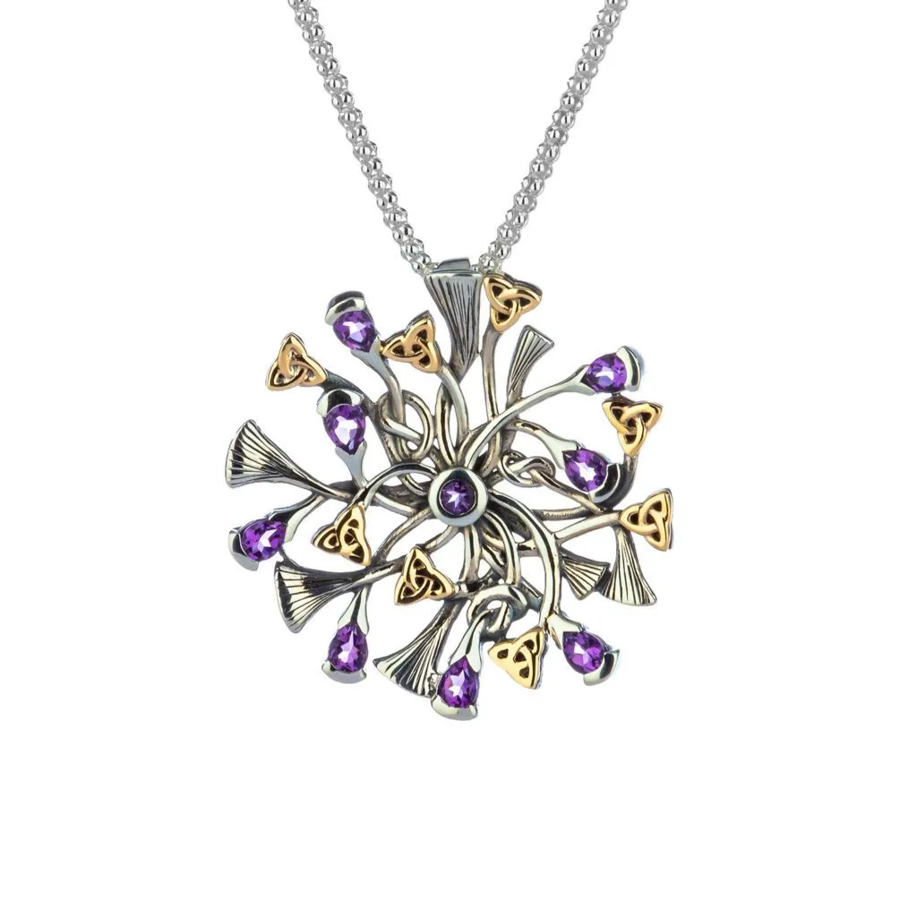 Silver and 10k Gold Rhapsody Pendant - Amethyst or Topaz or Topaz/Rhodolite