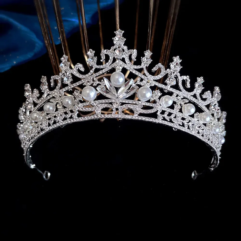 Silver Color Rhinestone Crystal Bridal Tiaras-Crowns- For Brides or Quinceaneras