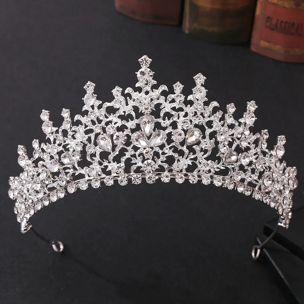 Silver Color Rhinestone Crystal Bridal Tiaras-Crowns- For Brides or Quinceaneras