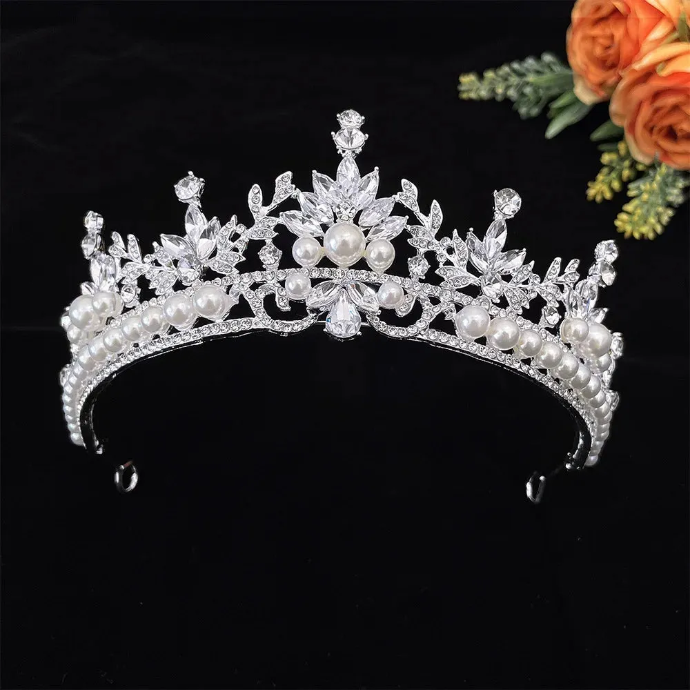 Silver Color Rhinestone Crystal Bridal Tiaras-Crowns- For Brides or Quinceaneras