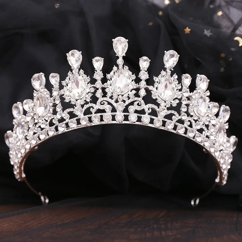 Silver Color Rhinestone Crystal Bridal Tiaras-Crowns- For Brides or Quinceaneras