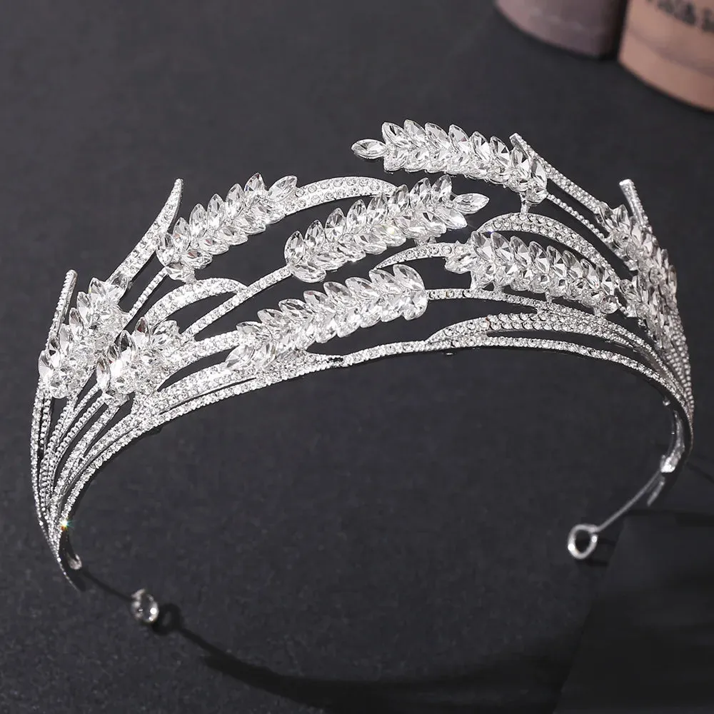 Silver Color Rhinestone Crystal Bridal Tiaras-Crowns- For Brides or Quinceaneras