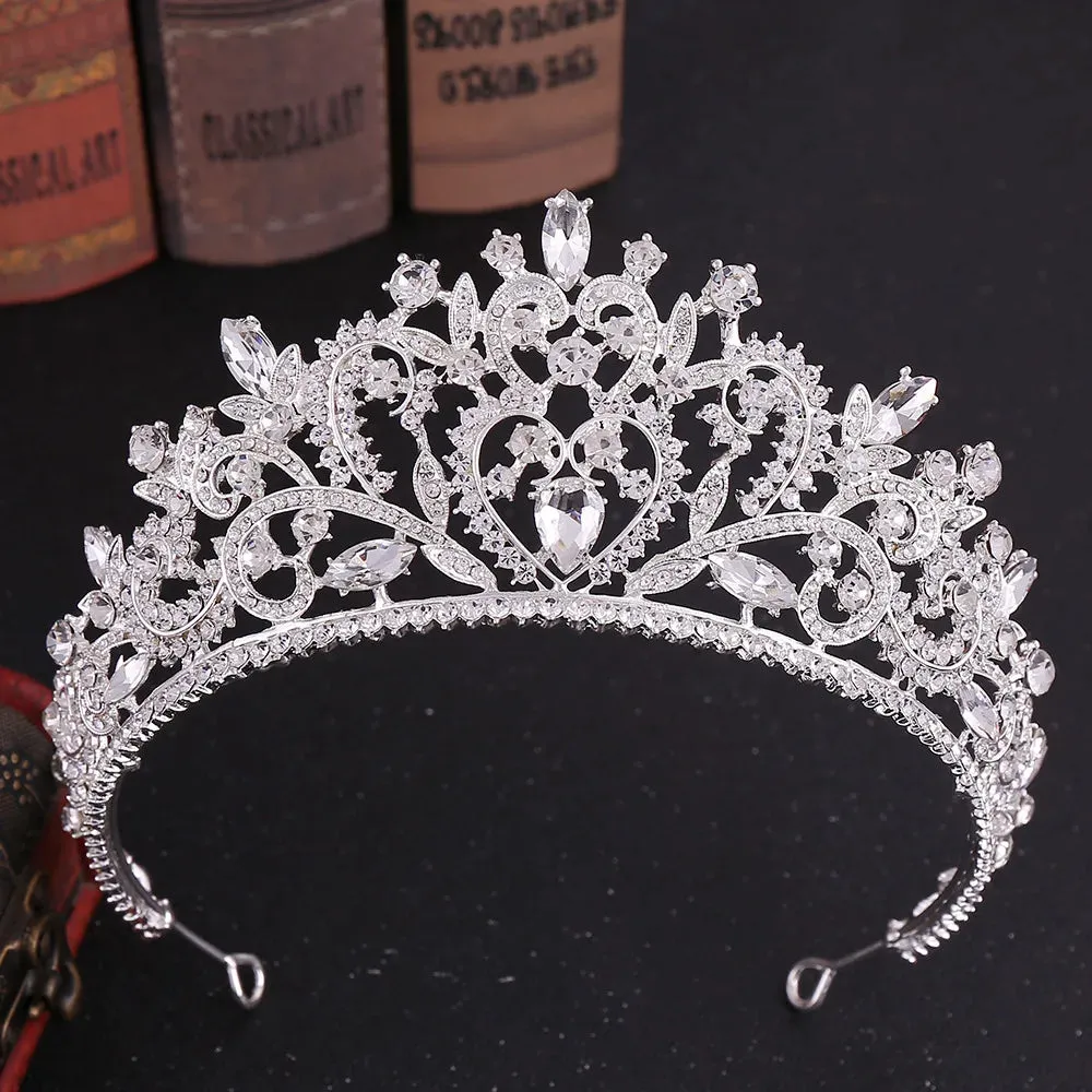 Silver Color Rhinestone Crystal Bridal Tiaras-Crowns- For Brides or Quinceaneras