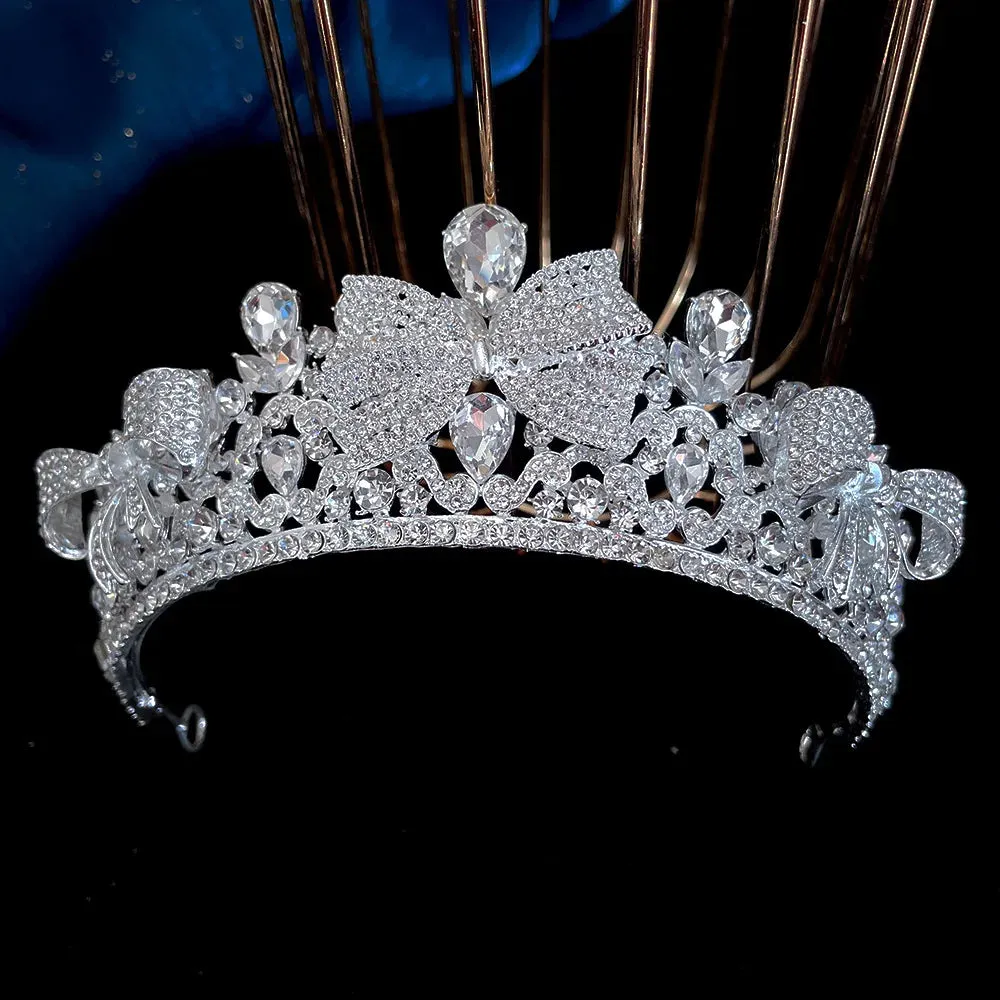 Silver Color Rhinestone Crystal Bridal Tiaras-Crowns- For Brides or Quinceaneras