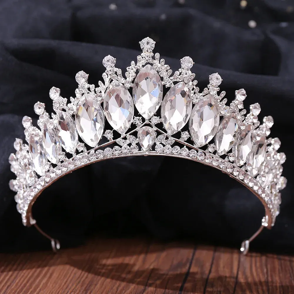 Silver Color Rhinestone Crystal Bridal Tiaras-Crowns- For Brides or Quinceaneras