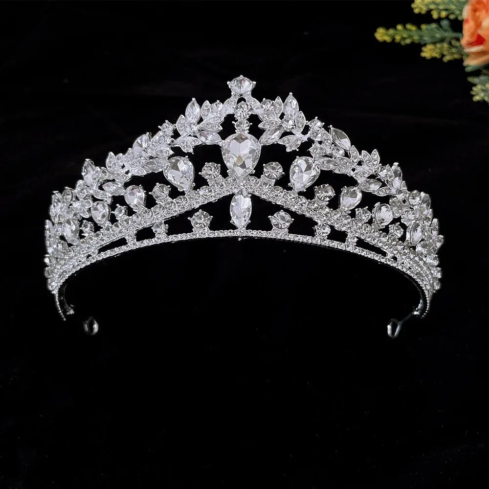 Silver Color Rhinestone Crystal Bridal Tiaras-Crowns- For Brides or Quinceaneras