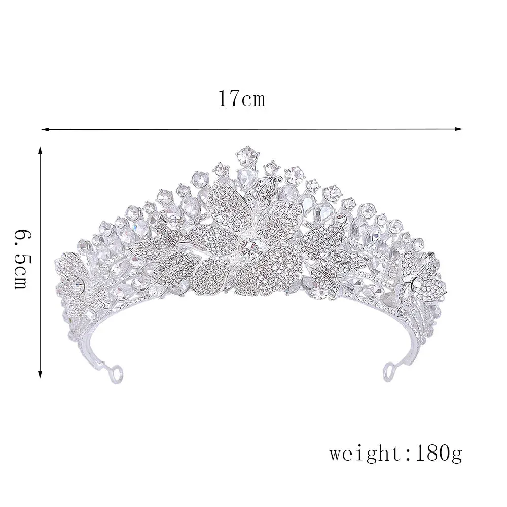 Silver Color Rhinestone Crystal Bridal Tiaras-Crowns- For Brides or Quinceaneras