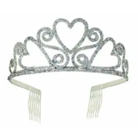 Silver Glitter Tiara-Adult