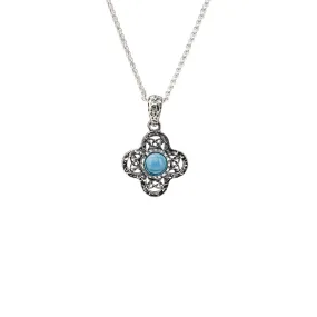 Silver Whirlpool Small Pendant - London Blue Topaz