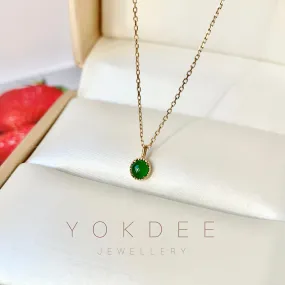 SOLD OUT: Icy A-Grade Imperial Green Jadeite B.Petite Dolly Pendant No.172066