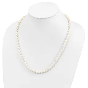 Sterling Silver Rhodium-plated 6-7mm White FWC Pearl Necklace