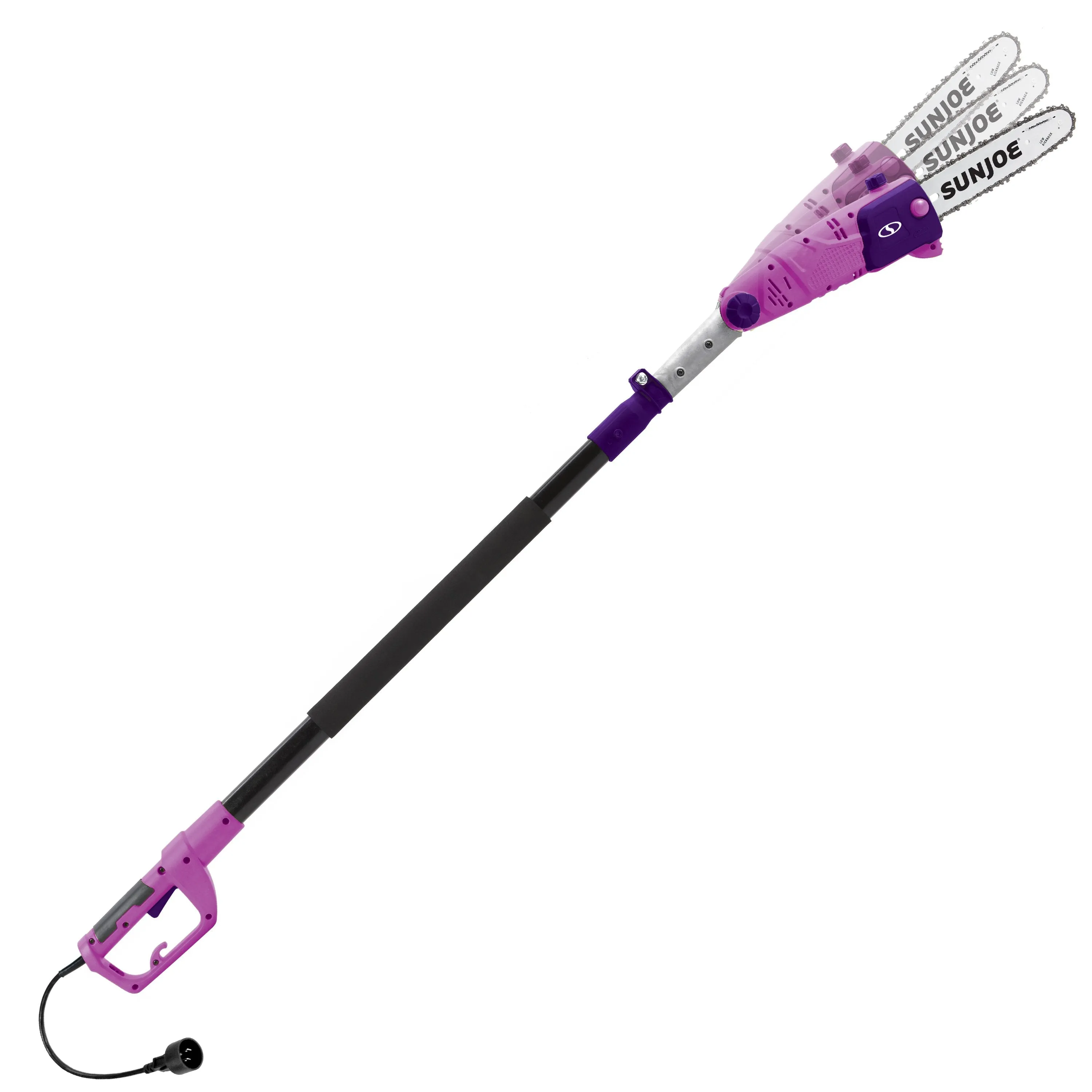 Sun Joe SWJ803E-PRP Electric Multi-Angle Pole Chain Saw | 10 inch | 8.0 Amp (Purple)