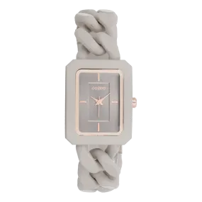 Taupe OOZOO watch with taupe chain bracelet - C11275